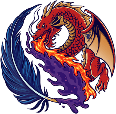 Dragon's Quill dragon and quill emblem